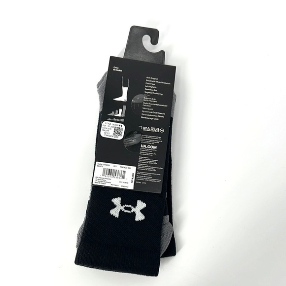 Under Armour NWT men’s crew socks 1 pair 8.5-13 - Picture 4 of 5